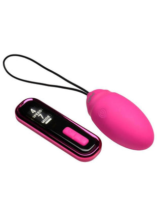 Bang! Vibrating Rechargeable Silicone Egg with Digital Remote Control - Pink