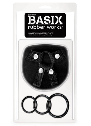 Basix Rubber Works Universal Harness - Black - Plus Size