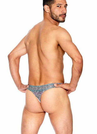 Men's Rainbow Leopard Print Thong