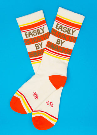 Easily Distracted By Snacks Gym Crew Socks