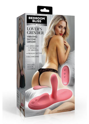 Bedroom Bliss Lover's Grinder Rechargeable Silicone Grinder with Remote Control - Pink