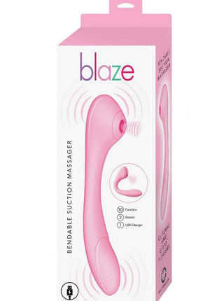Blaze Bendable Suction Rechargeable Silicone Massager - Pink