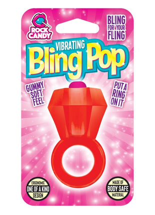 Bling Pop Vibarting Cock Ring - Red