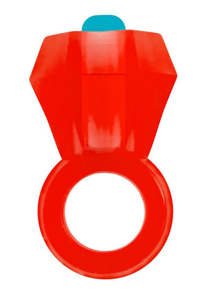 Bling Pop Vibarting Cock Ring - Red