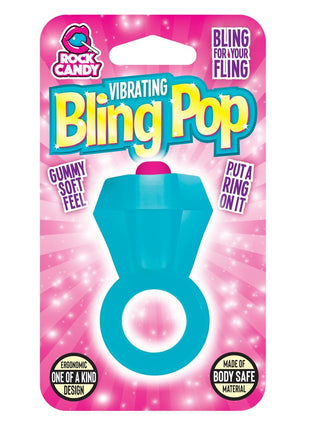 Bling Pop Vibrating Cock Ring - Blue