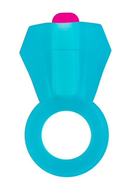 Bling Pop Vibrating Cock Ring - Blue