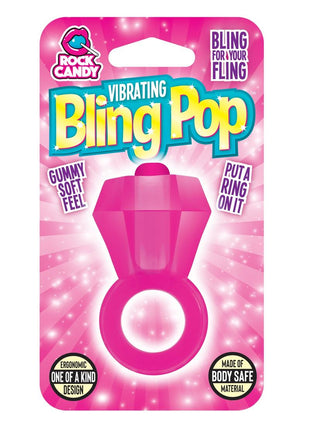 Bling Pop Vibrating Cock Ring - Pink