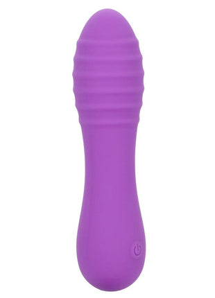 Bliss Liquid Silicone Ripple Rechargeable Vibrator with Clitoral Stimulator - Purple