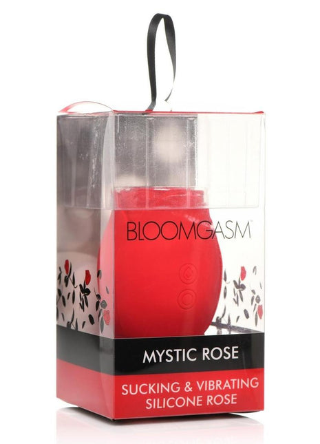 Bloomgasm Mystic Rose Rechargeable Silicone Sucking and Vibrating Clitoral Stimulator - Red