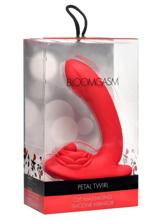 Bloomgasm Petal Twirl Clit Massaging Rechargeable Silicone Vibrator - Red