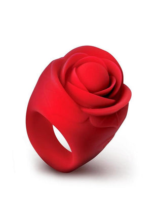 Bloomgasm Rose Ring Rechargeable Silicone Finger Vibrator - Red