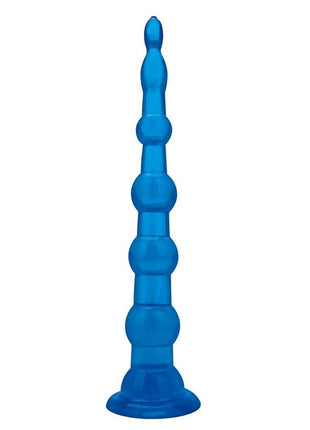 Blue Line Anal Beads with Suction Cup - Blue - 8.5in