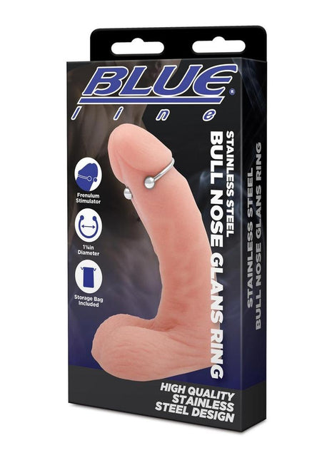 Blue Line Bull Nose Glans Ring 32mm -Stainless - Steel