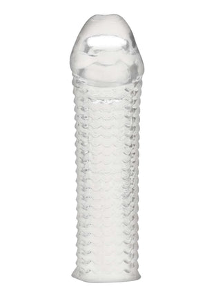 6.5" Clear Textured Penis Sleeve Extension