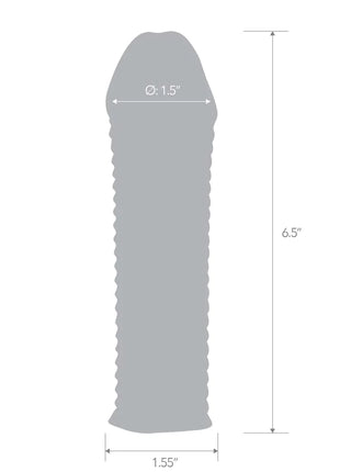 6.5" Clear Textured Penis Sleeve Extension