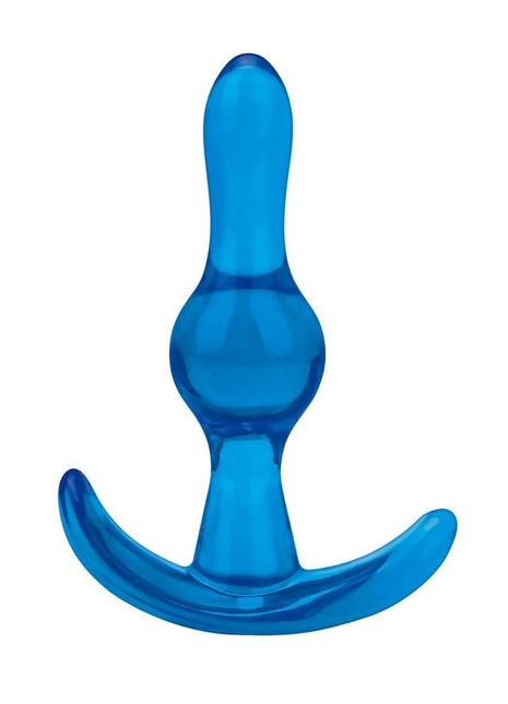 Blue Line Tear Drop Butt Plug - Blue - 3.5in