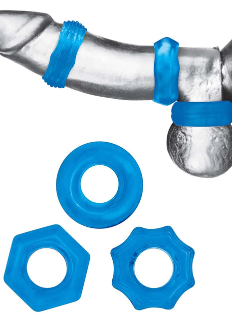 Blue Line Nuts & Bolts Stretch Cock Ring