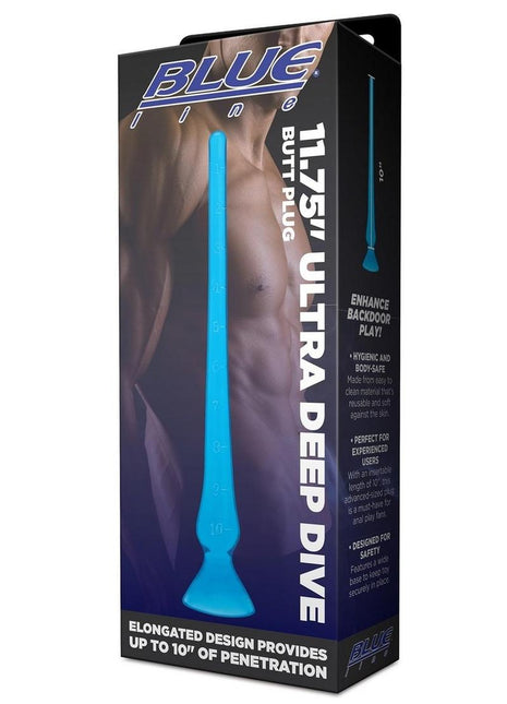 Blue Line Ultra Deep Dive Butt Plug - Blue