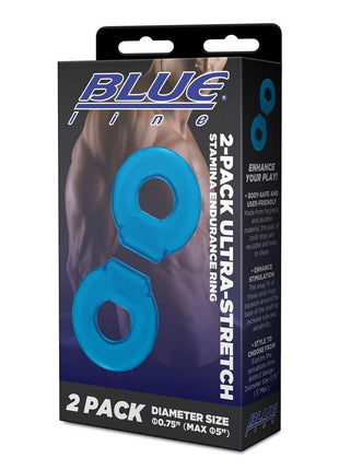 Blue Line Ultra-Stretch Stamina Endurance Ring - Blue - 2 Pack