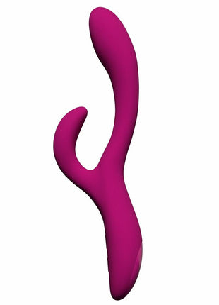 Quinn Rechargeable Silicone Rabbit Vibrator - Burgundy/Red