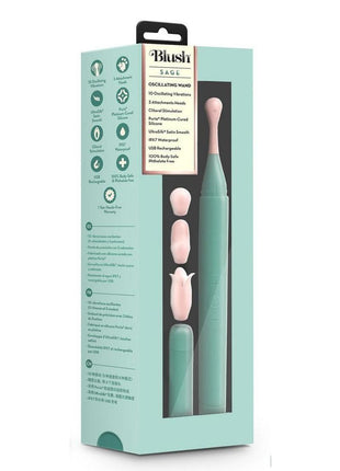 Blush Collection Sage Rechargeable Oscillating Wand Vibrator - Green