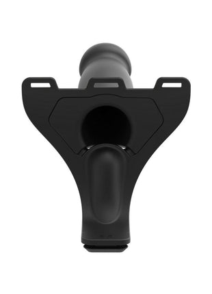 Body Extensions Be Naughty Silicone Strap-On Rechargeable Vibrating Harness with 2 Hollow Dildos and Remote