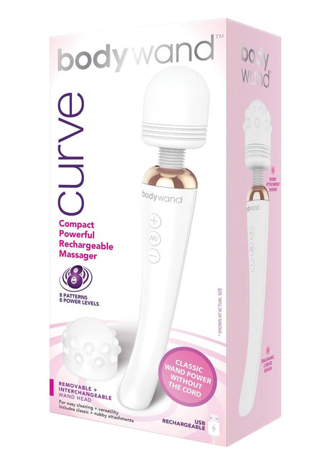 Bodywand Curve Rechargeable Silicone Wand Massager - White