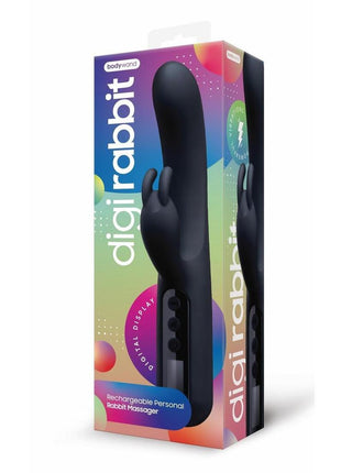 Bodywand Digi Rabbit Silicone Rechargeable Dual Stimulating Vibrator - Black