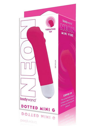 Bodywand Dotted Mini G Rechargeable Silicone Vibrator - Neon Pink/Pink