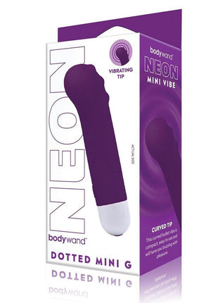 Bodywand Dotted Mini G Rechargeable Silicone Vibrator - Neon Purple/Purple