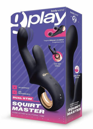 Bodywand G-Play Come Hither and Clitoral Rechargeable Silicone Vibrator - Black