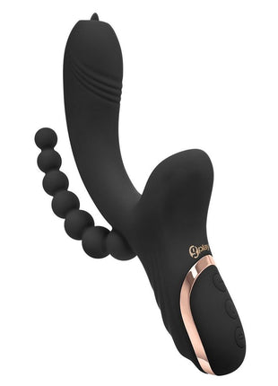Bodywand G-Play Rechargeable Silicone G-Spot and Suction Vibrator with Anal Beads - Black