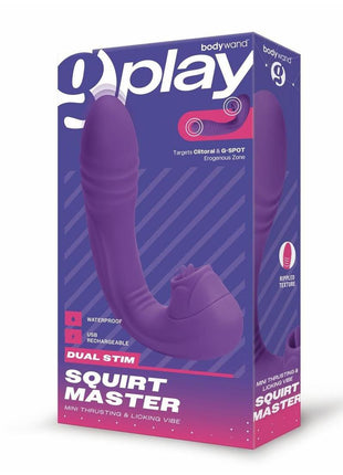 Bodywand G-Play Squirt Master The Thrusting and Licking Rechargeable Silicone Vibrator - Purple