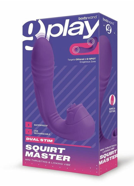 Bodywand G-Play Squirt Master The Thrusting and Licking Rechargeable Silicone Vibrator - Purple
