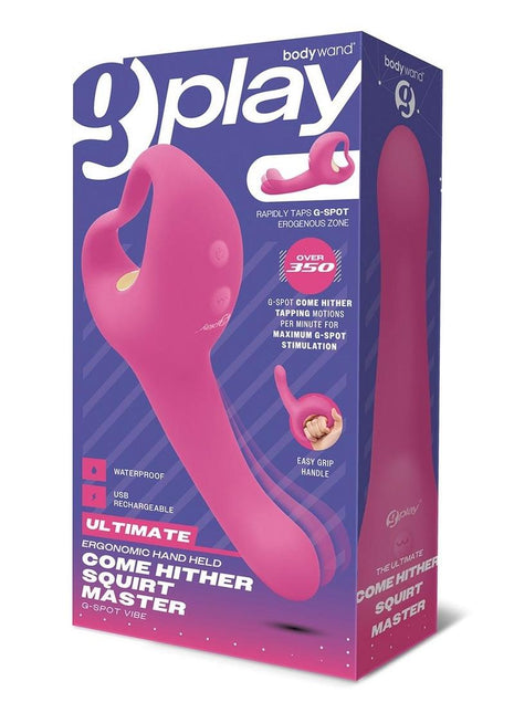 Bodywand G-Play Ultimate Ergonomic Rechargeable Silcone Come Hither Squirt Trainer with Clitoral Stimulator - Pink