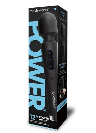 Bodywand Power Wand Rechargeable Silicone Wand Massager - Black - 12in