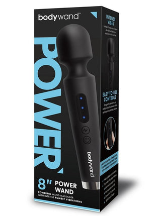 Bodywand Power Wand Rechargeable Silicone Wand Massager - Black - 8in