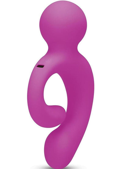 Bodywand Triple Play Threeplay Pro Rechargeable Silicone Triple-Stim Wand Massager - Pink