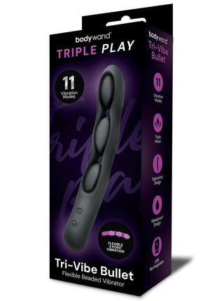 Bodywand Triple Play Tri-Vibe Rechargeable Bullet - Black