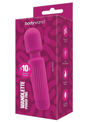 Bodywand Wandlette Power Vibe Mini Wand Rechargeable Wand Massager - Pink