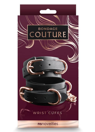 Bondage Couture Wrist Cuffs - Black