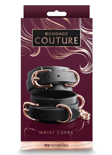 Bondage Couture Wrist Cuffs - Black