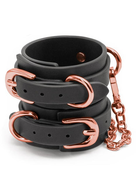 Bondage Couture Wrist Cuffs - Black