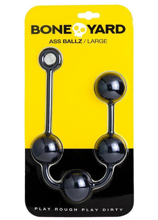 Boneyard Ass Ballz Silicone Anal Beads - Black - Large