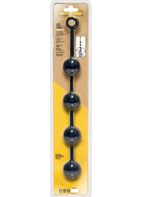 Boneyard Ass Ballz Silicone Anal Beads - Black - XLarge
