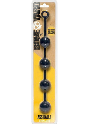 Boneyard Ass Ballz Silicone Anal Beads - Black - XLarge
