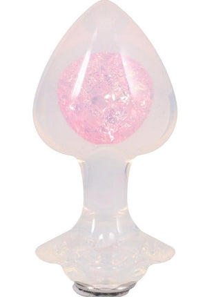 Booty Bling Jeweled Wearable Translucent Silicone Anal Plug - Clear - Large