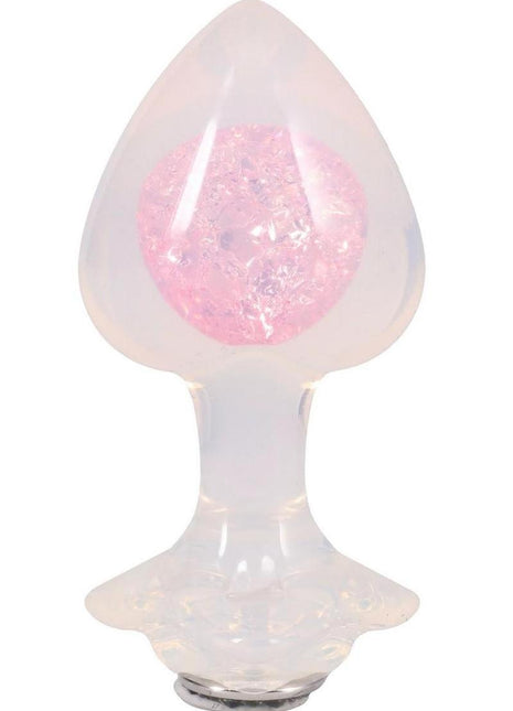 Booty Bling Jeweled Wearable Translucent Silicone Anal Plug - Clear - Large