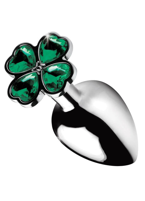 Booty Sparks Lucky Clover Gem Large Anal Plug - Green - Large