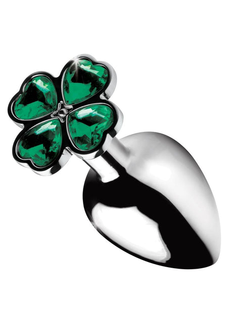 Booty Sparks Lucky Clover Gem Medium Anal Plug - Green - Medium
